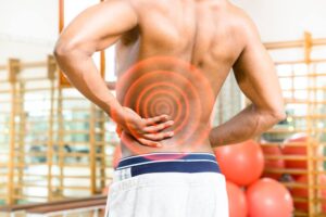 Patient suffering from lower back pain