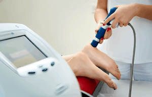 woman is getting treatment at MVM clinic of foot pain