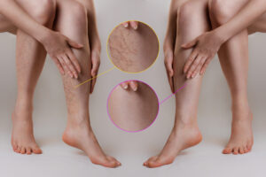 before and after image of Patient who was suffered from Varicose Veins
