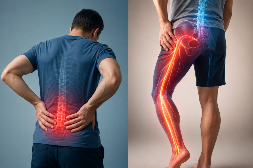 Difference Sciatica vs. Back Pain