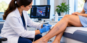 Ultrasound Heavy Legs Vein Examination in a Modern Clinic